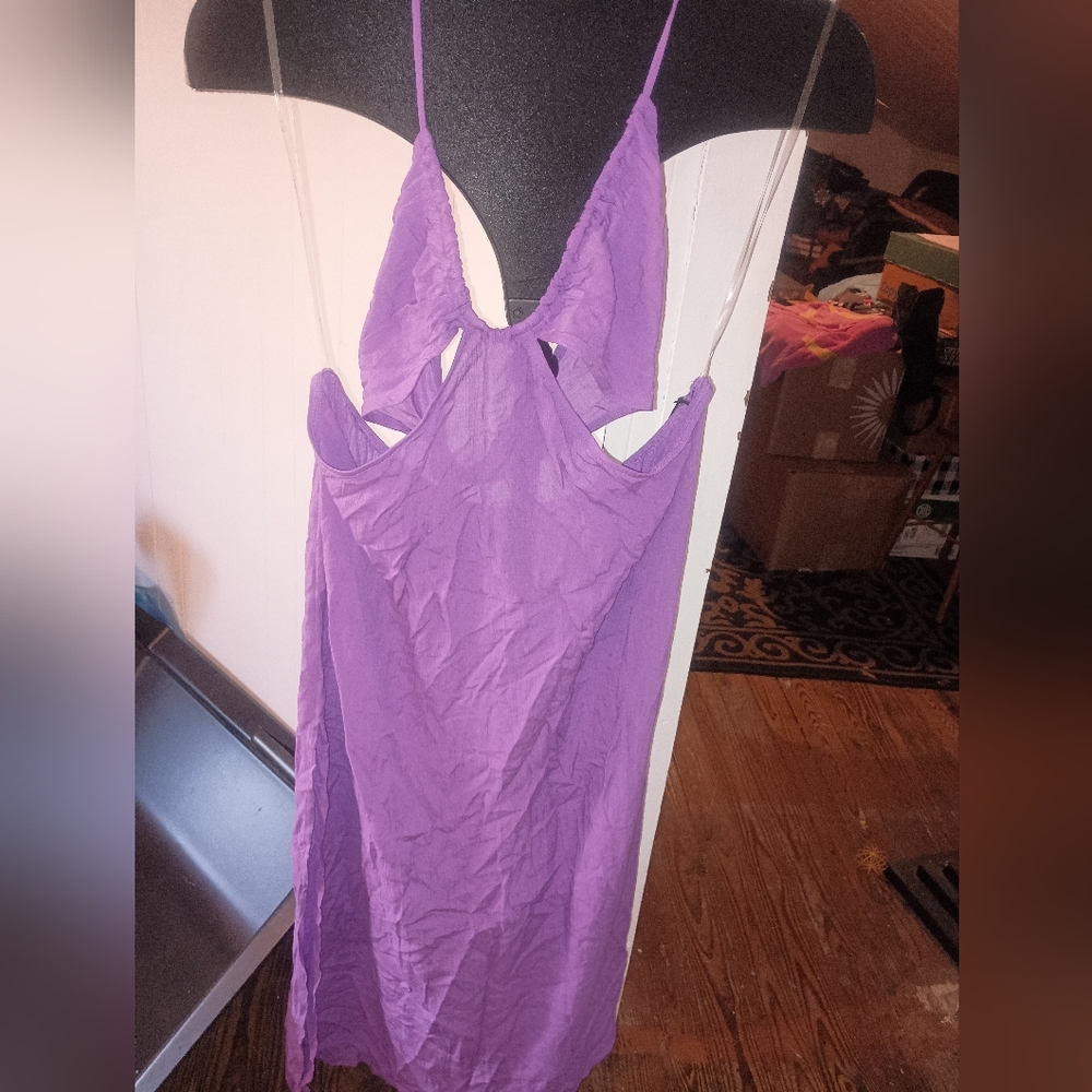 Purple Sleeveless Bathing Suit Cover
